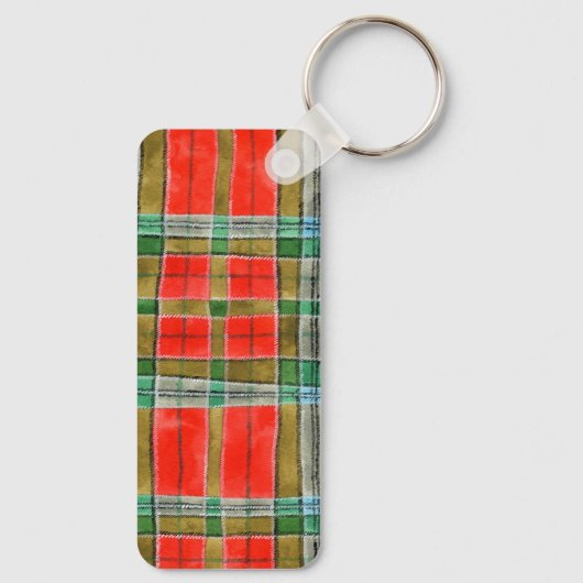MAC BAIN TARTAN Aluminium Rectangle Sleutelhanger (Achterkant)