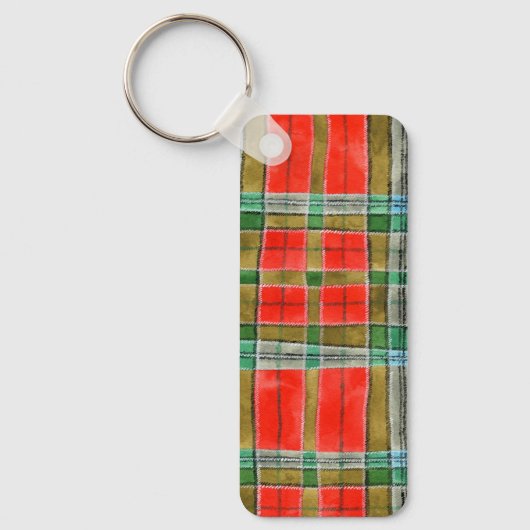 MAC BAIN TARTAN Aluminium Rectangle Sleutelhanger (Voorkant)