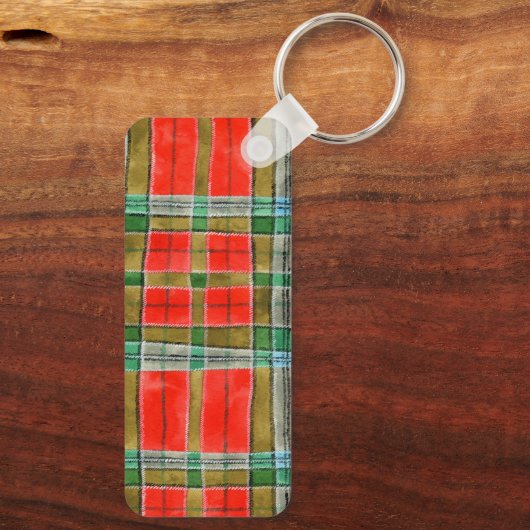 MAC BAIN TARTAN Aluminium Rectangle Sleutelhanger (Achterkant)