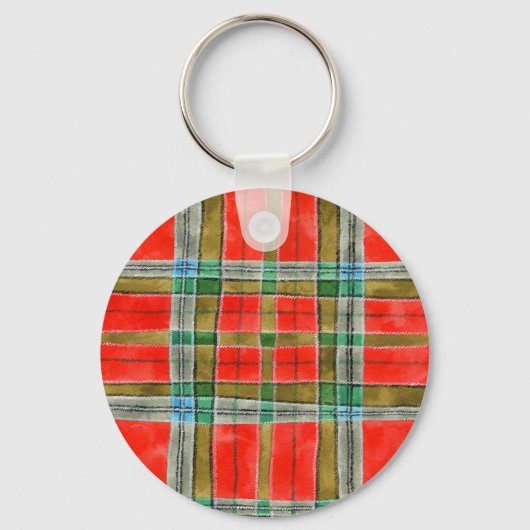 MAC BAIN TARTAN Aluminium Round Sleutelhanger (Voorkant)
