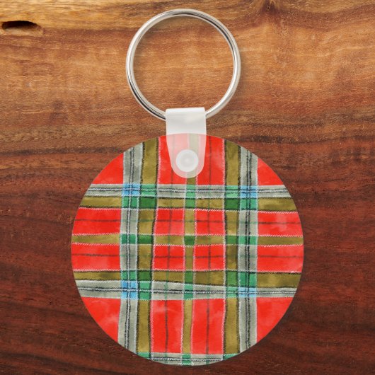 MAC BAIN TARTAN Aluminium Round Sleutelhanger (Achterkant)