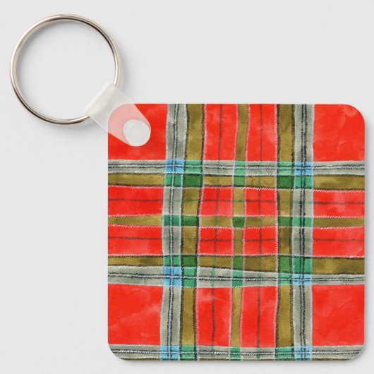 MAC BAIN TARTAN Aluminium Sleutelhanger (Voorkant)