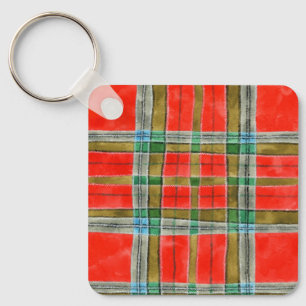 MAC BAIN TARTAN Aluminium Square Sleutelhanger