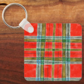 MAC BAIN TARTAN Aluminium Square Sleutelhanger (Voorkant)