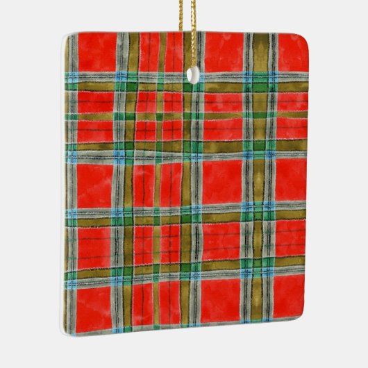MAC BAIN TARTAN Ceramic Square Ornament (Rechts)