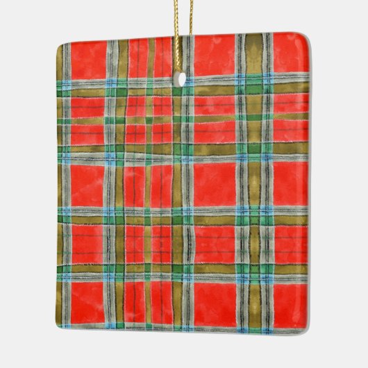 MAC BAIN TARTAN Ceramic Square Ornament (Links)