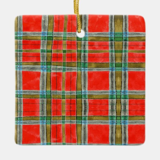 MAC BAIN TARTAN Ceramic Square Ornament (Voorkant)