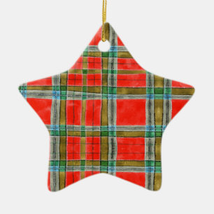 MAC BAIN TARTAN Ceramic Star Ornament