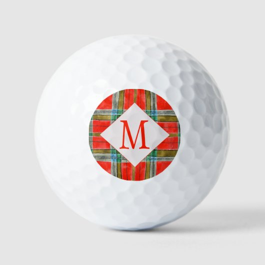 MAC BAIN TARTAN Golfballen + Initiaal (Voorkant)