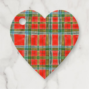 MAC BAIN TARTAN Heart Gift Labels