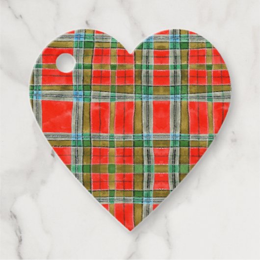 MAC BAIN TARTAN Heart Gift Labels (Voorkant)