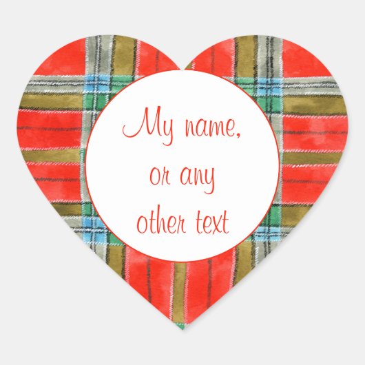 MAC BAIN TARTAN Heart Matte Stickerlabels Hart Sticker (Voorkant)