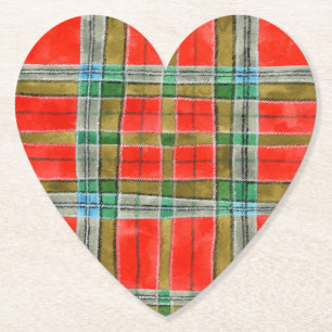 MAC BAIN TARTAN Heart Paper Onderzetters