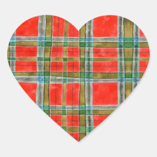 MAC BAIN TARTAN Heart Stickers