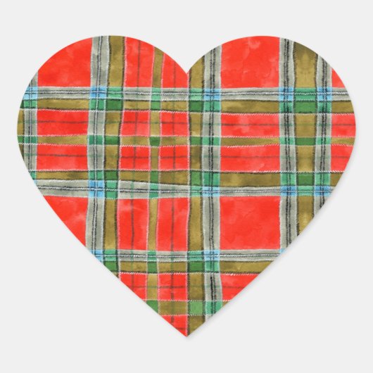 MAC BAIN TARTAN Heart Stickers (Voorkant)