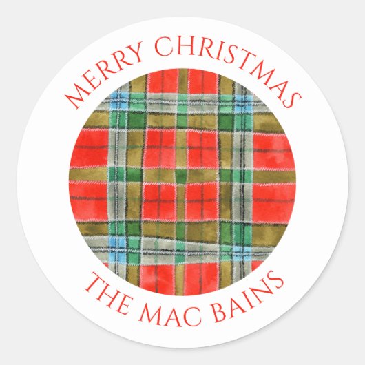 MAC BAIN TARTAN Kleine Ronde Envelopezegels Sticker (Voorkant)