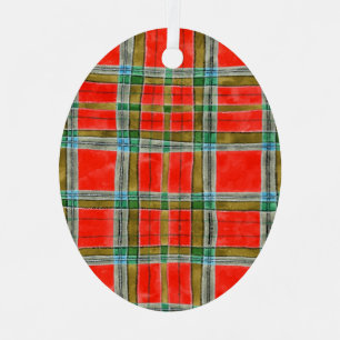 MAC BAIN TARTAN Metal Ovaal Ornament