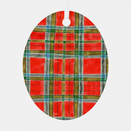 MAC BAIN TARTAN Metal Ovaal Ornament (Voorkant)