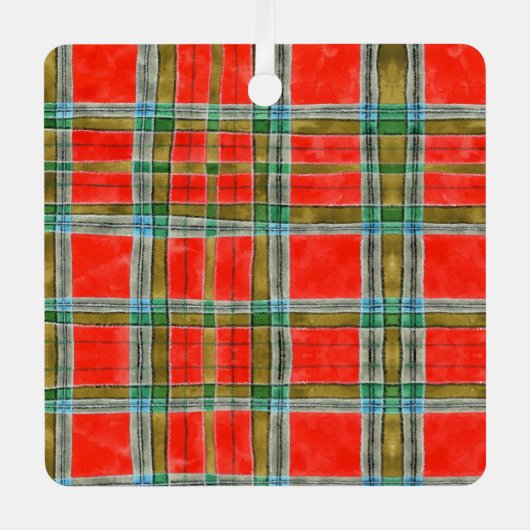 MAC BAIN TARTAN Metalen vierkante ornament (Voorkant)