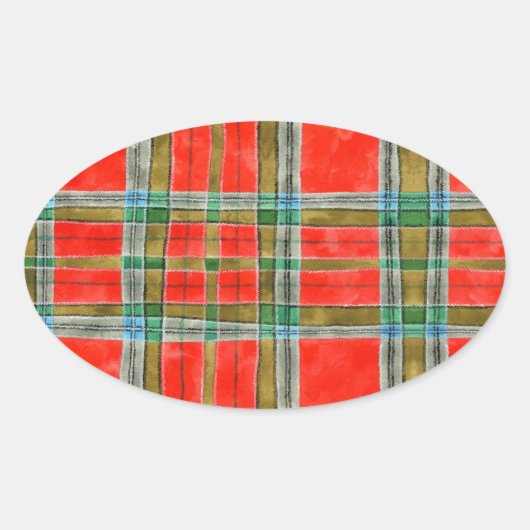 MAC BAIN TARTAN Oval Stickers (Voorkant)
