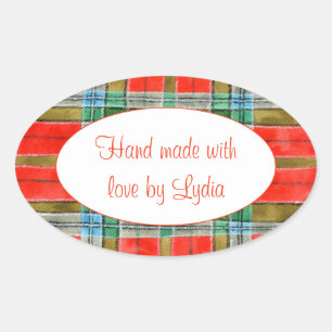 MAC BAIN TARTAN Ovale "Handgemaakte" Stickers