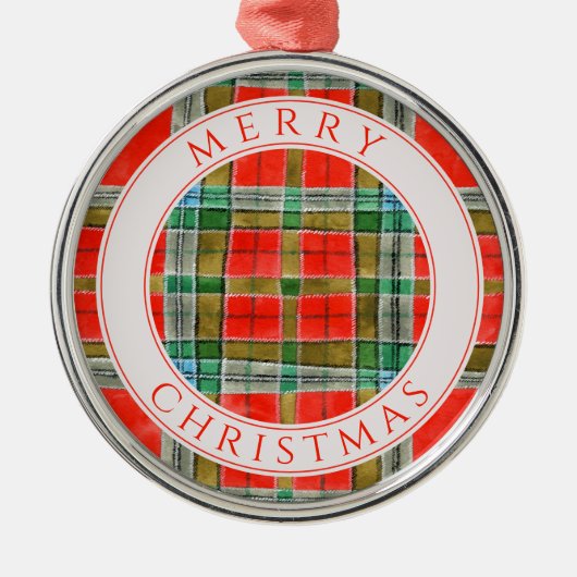MAC BAIN TARTAN Premium Rond Ornament + Tekst (Voorkant)