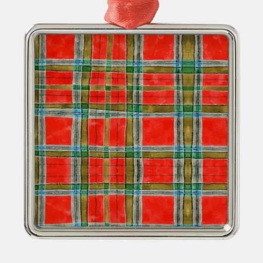 MAC BAIN TARTAN Premium Square Ornament (Voorkant)