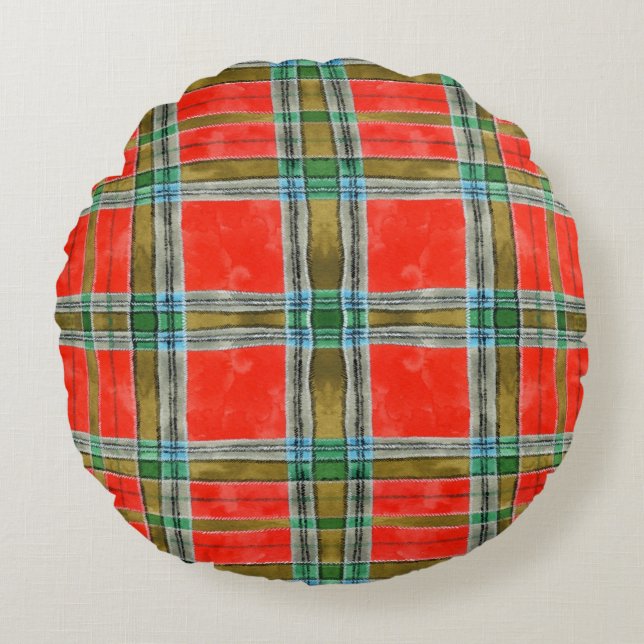 MAC BAIN TARTAN Rond Sierkussen Kussen (Voorkant)