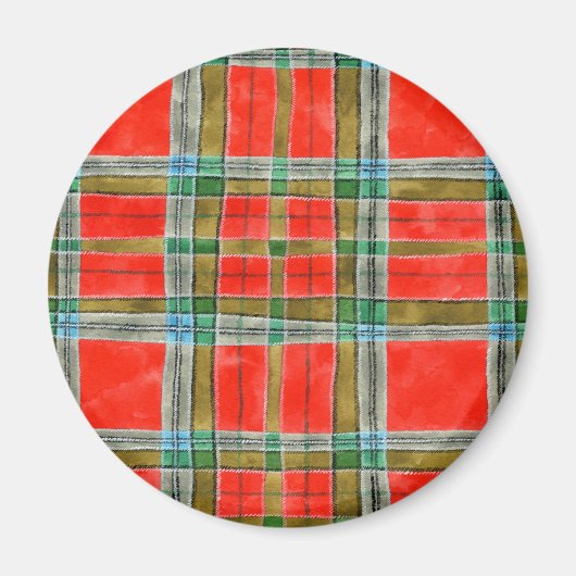 MAC BAIN TARTAN Round Magnet (Voorkant)