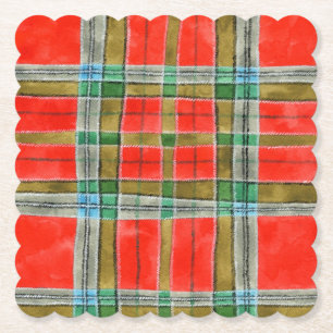 MAC BAIN TARTAN Scalloped Square Paper Onderzetter