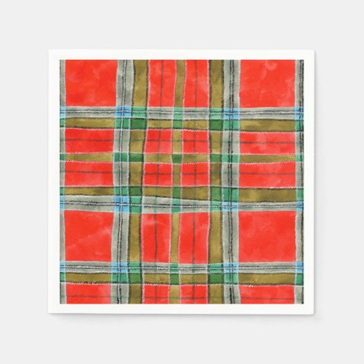 MAC BAIN TARTAN Standaard Cocktail Papier Servette Servet (Voorkant)