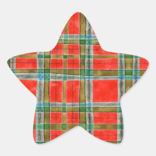 MAC BAIN TARTAN Star-Stickers Ster Sticker