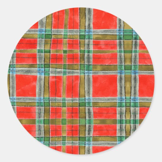 MAC BAIN TARTAN Stickers met grote ronde (Voorkant)