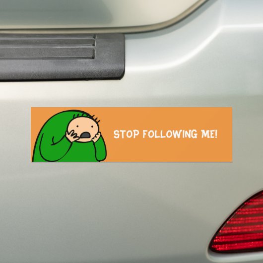 Mac Bumper - Stop na mij (Oranje) Bumpersticker (Op auto)