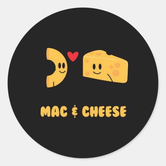 Mac Cheese Love Food Veggie Ronde Sticker (Voorkant)