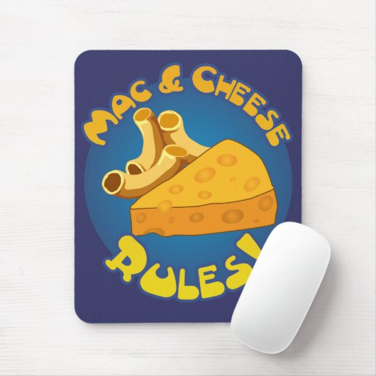 Mac & Cheese Rules Mousepad Muismat (Met muis)