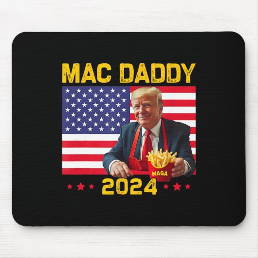 Mac Daddy Funny Trump maakt frietjes Mega Donald T Muismat (Voorkant)