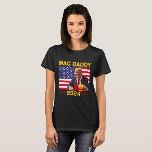 Mac Daddy Funny Trump maakt frietjes Mega Donald T T-shirt (Voorkant volledig)