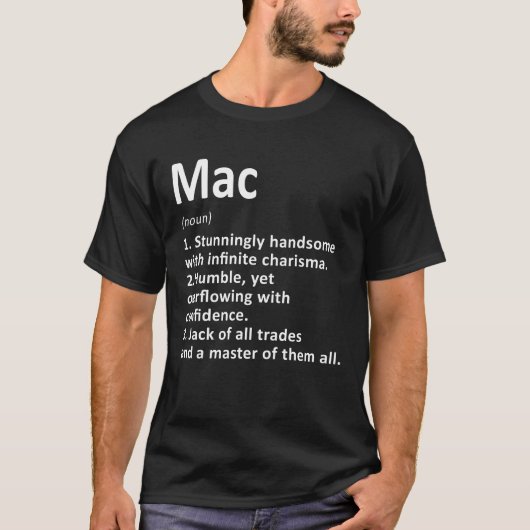 Mac Definitie Gepersonaliseerde Naam Grappige Verj T-shirt (Voorkant)