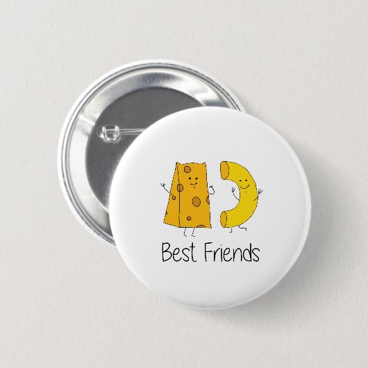 Mac en Cheese Best Friendship Art Bes Ronde Button 5,7 Cm (Voorkant /achterkant)
