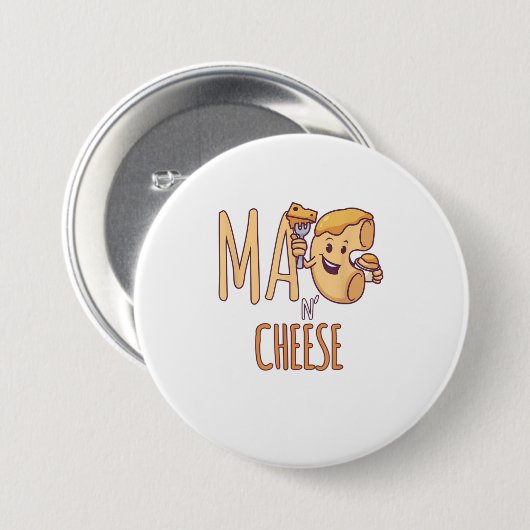 Mac en Cheese Food Lover Ronde Button 7,6 Cm (Voorkant /achterkant)