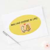 Mac en Cheese is het leven! Ovale Sticker (Envelop)