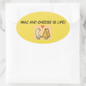 Mac en Cheese is het leven! Ovale Sticker (Tas)
