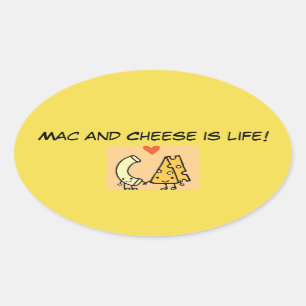 Mac en Cheese is het leven! Ovale Sticker