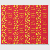 Mac en Cheese Kind 1st Birthday Party Macaroni Cadeaupapier (Vlak)