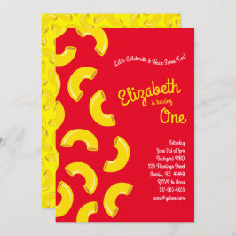 Mac en Cheese Kind 1st Birthday Party Macaroni Kaart