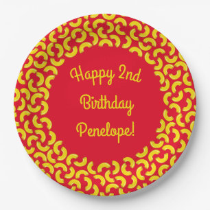 Mac en Cheese Kind 1st Birthday Party Macaroni Papieren Bordje