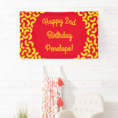 Mac en Cheese Kind 1st Birthday Party Macaroni Spandoek (Insitu)