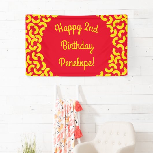 Mac en Cheese Kind 1st Birthday Party Macaroni Spandoek (Insitu)