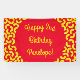 Mac en Cheese Kind 1st Birthday Party Macaroni Spandoek